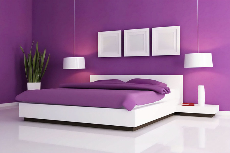 Kolor fioletowy w sypialni - fioletowa sypialnia